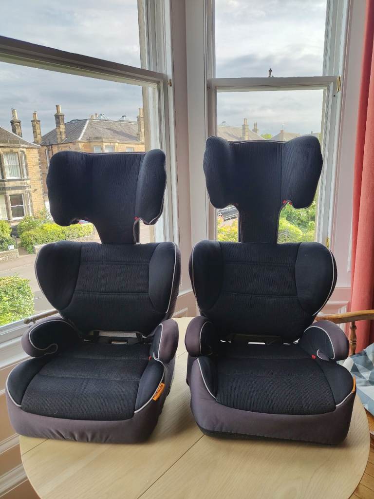 Two brilliant adjustable child car/booster Seats – Good Condition