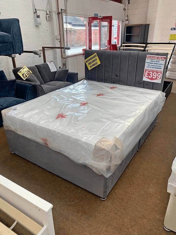 image for  Christmas Offer UK! 🎅🏻 Cheap Double Divan Bed + Mattress | Quick Delivery! **