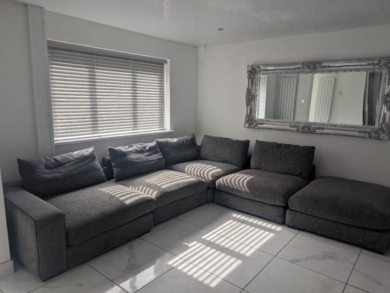  dfs corner sofa and footstool 