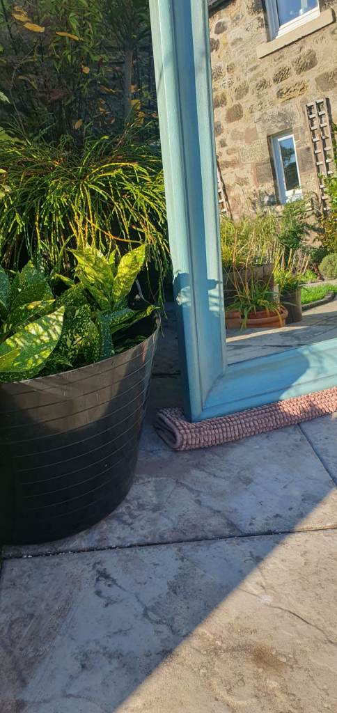 Newly chalk painted large wood mirror 