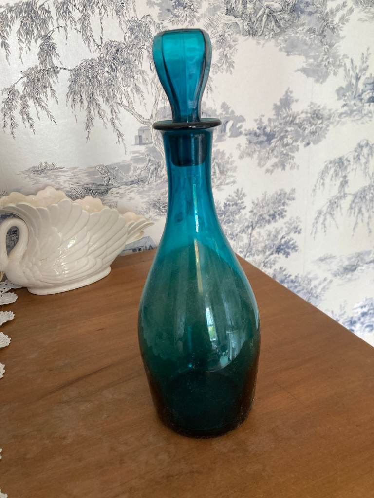 Vintage blue glass decanter or vase if you'd prefer  - 'Reasonable' offer accepted 