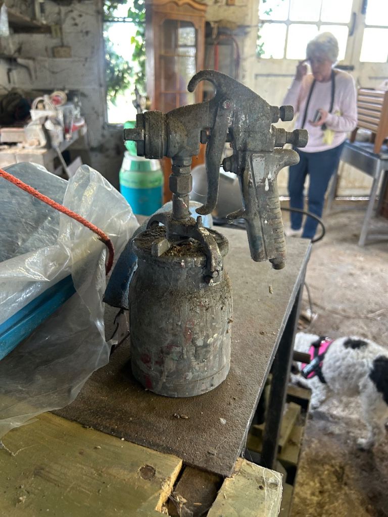 Paint spray guns along with panel beating equipment 