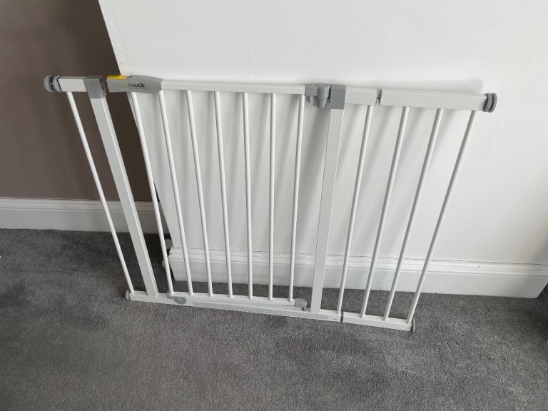 Hauck Baby Safety Gate - White Metal, Good Condition