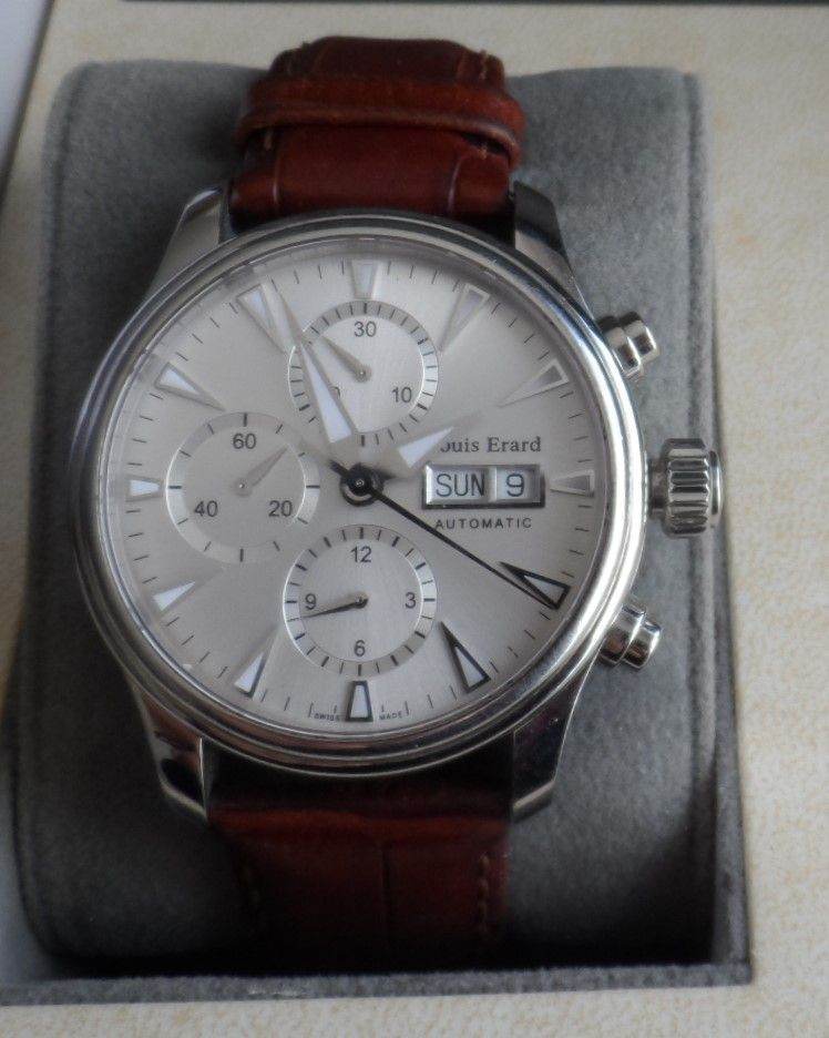  Louis Erard Heritage Classic Watch Chronograph function, Original Box.