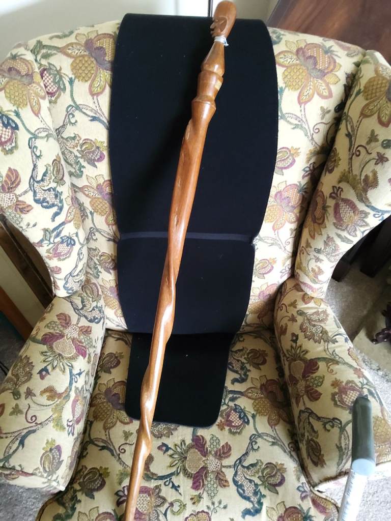 Carved wooden cane