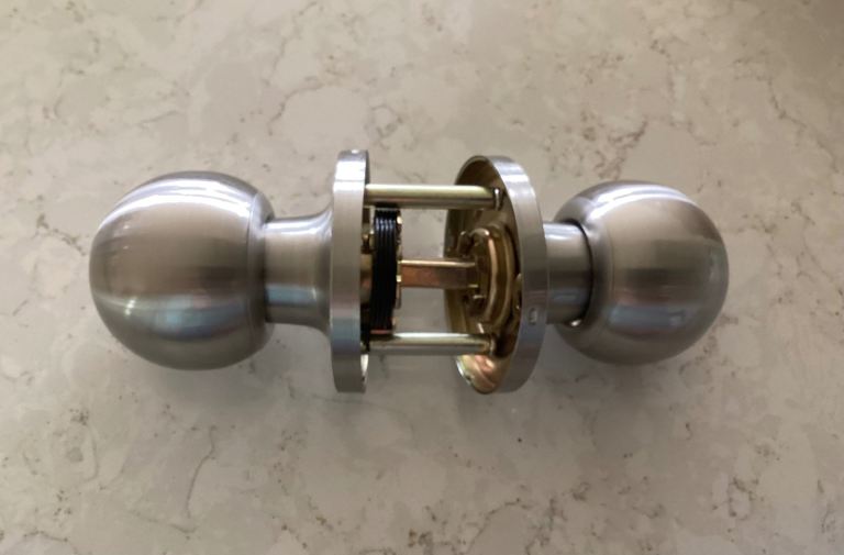 Silver nickel door handles
