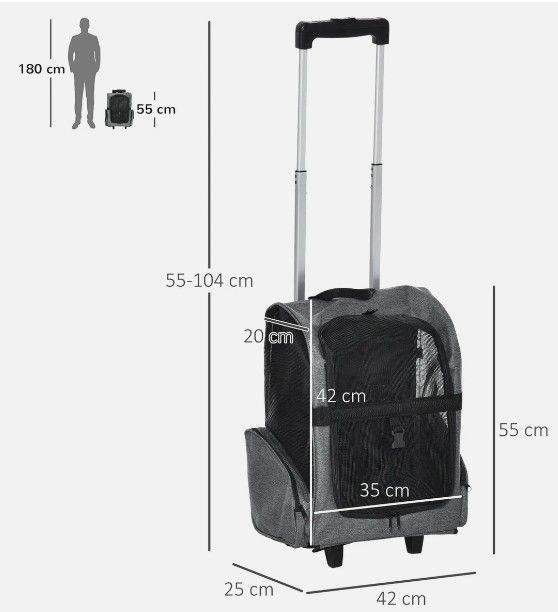 Large Pawhut Backpack/Trolley fits two dogs. Brand New. 
