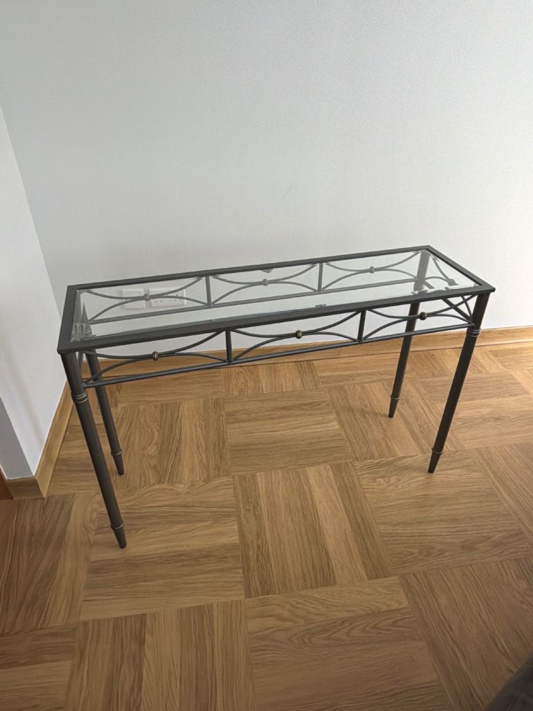 Metal & glass console table