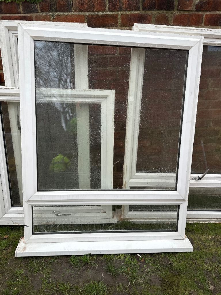 Large UPVC white window 1210mm wide x 1520mm high including sill. 