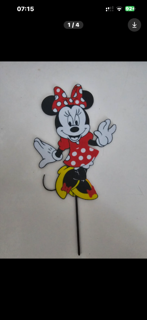 New Minnie Mouse Themed Cake Topper - Multicoloured Decoration