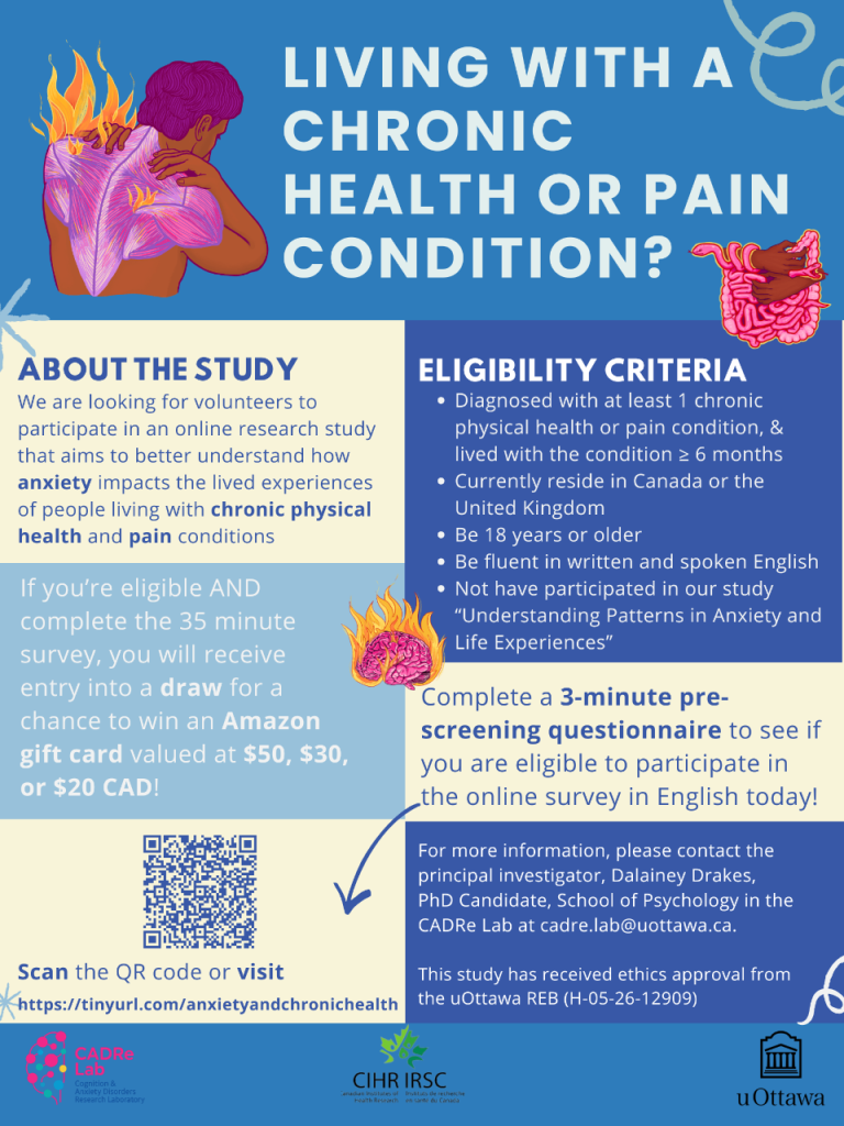 Online Psychology Study Seeking Adult Volunteers Living with Chronic Health and Pain Conditions 