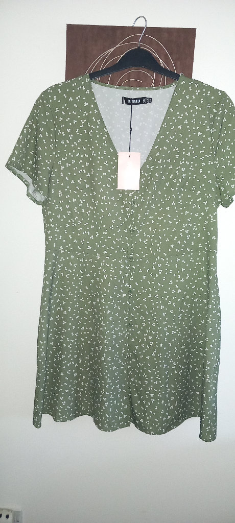 Sage green button down summer dress