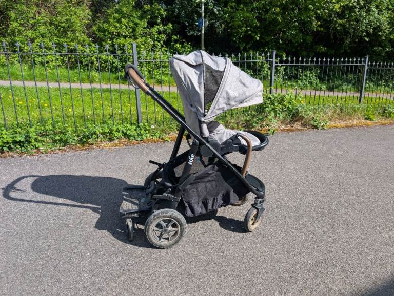 Joie pushchair and pram with raincovers and buggy board