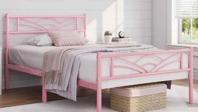 Pink Metal Bed Frame – Single, good Condition | in Watford