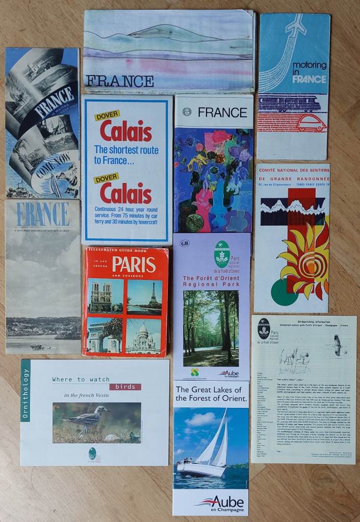 12 vintage France maps, guides & leaflets on motoring, tours, walks, nature etc