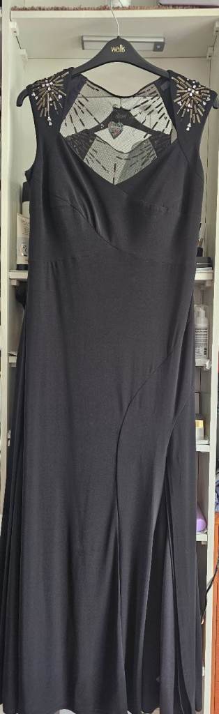 Long Sequin Black Evening Dress