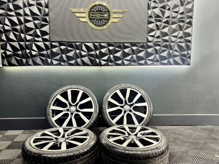 18” inch genuine vw serron alloys wheels 5x112 golf gtd gti gte caddy touran 