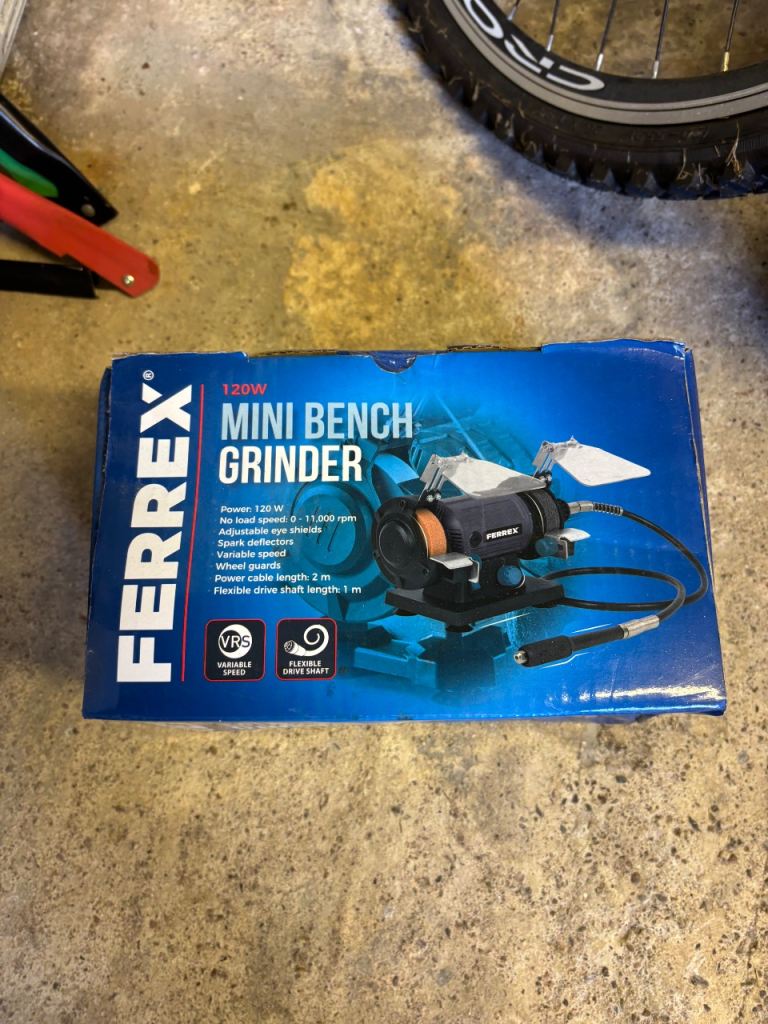 Ferrex 120W Mini Bench Grinder with Flexible Drive Shaft