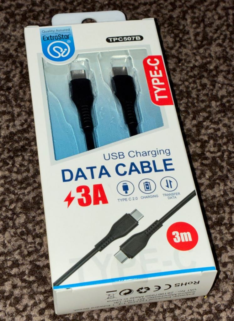 Extrastar USB-C To USB-C Charger Cable For Charging & Data Transfer 3 Meter