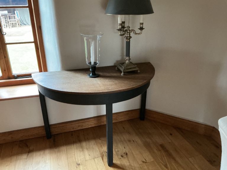 Georgian oak D shaped table