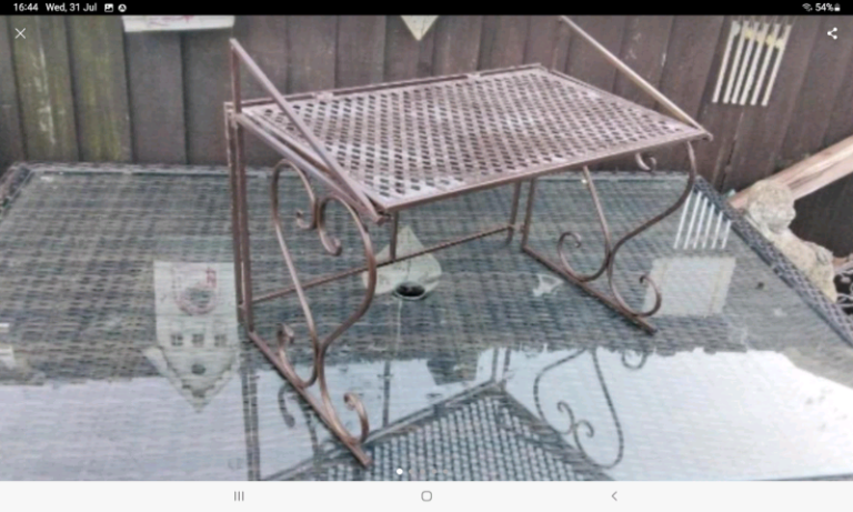 Microwave/ air fryer ornate folding 2 tier Shelf