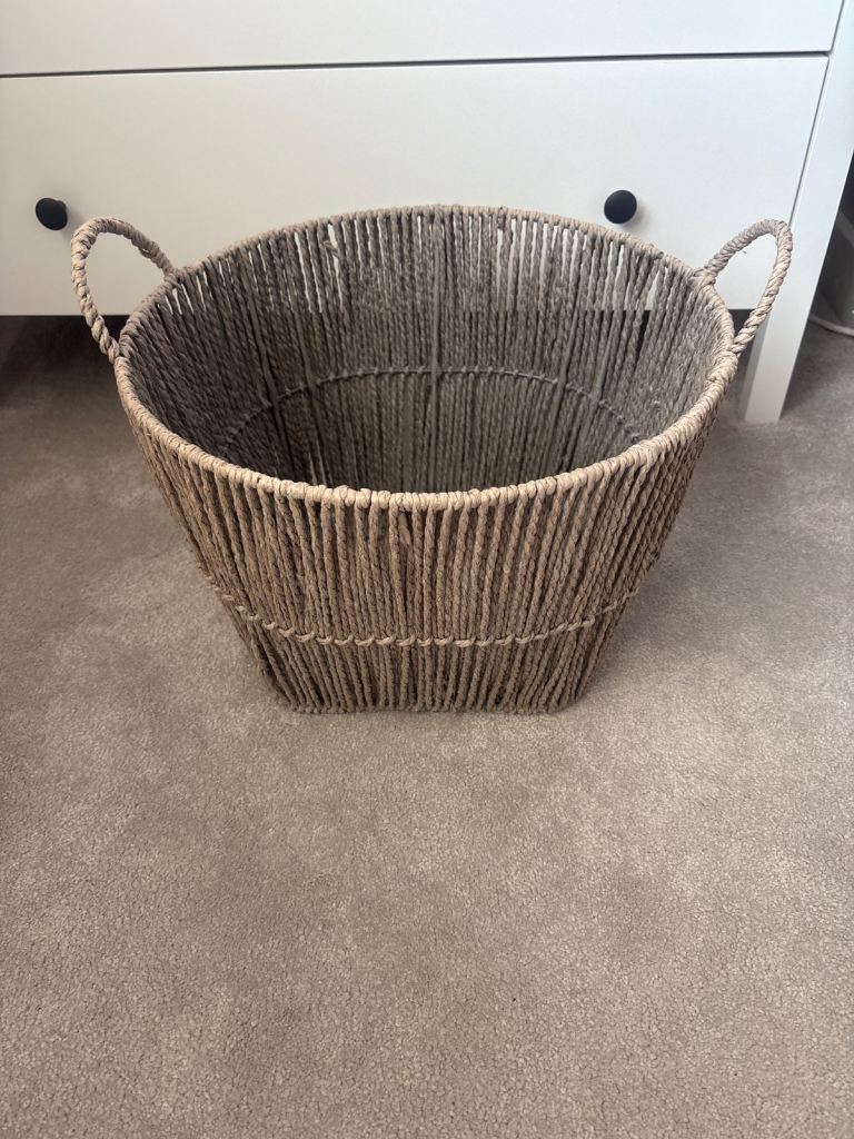 Grey wicker basket