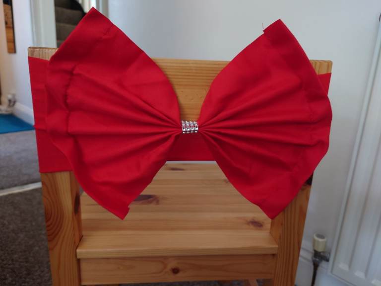 50 red chair bows, wedding decorations
