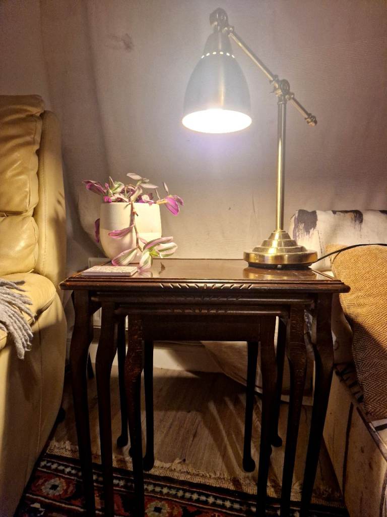 Vintage Nest of 3 Wooden Tables – Queen Anne Style, circa 1960s-1980s