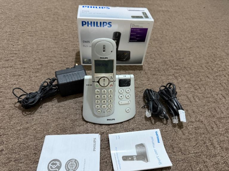 Philips CD 640 Cordless Home Phone with Answering Machine in good condition 