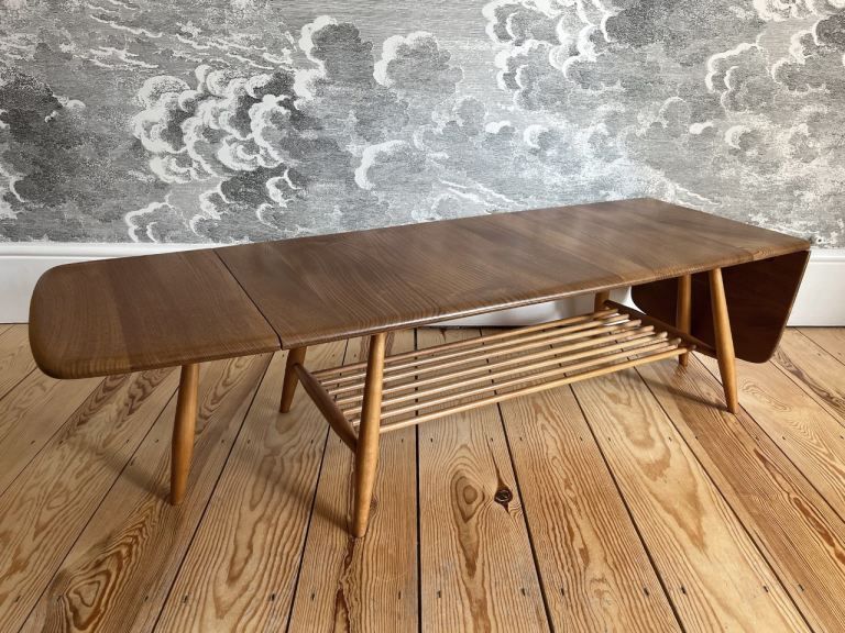 RENOVATED Vintage Retro 60's Mid Century Ercol Rectangular Drop Leaf Coffee Table mdl 456