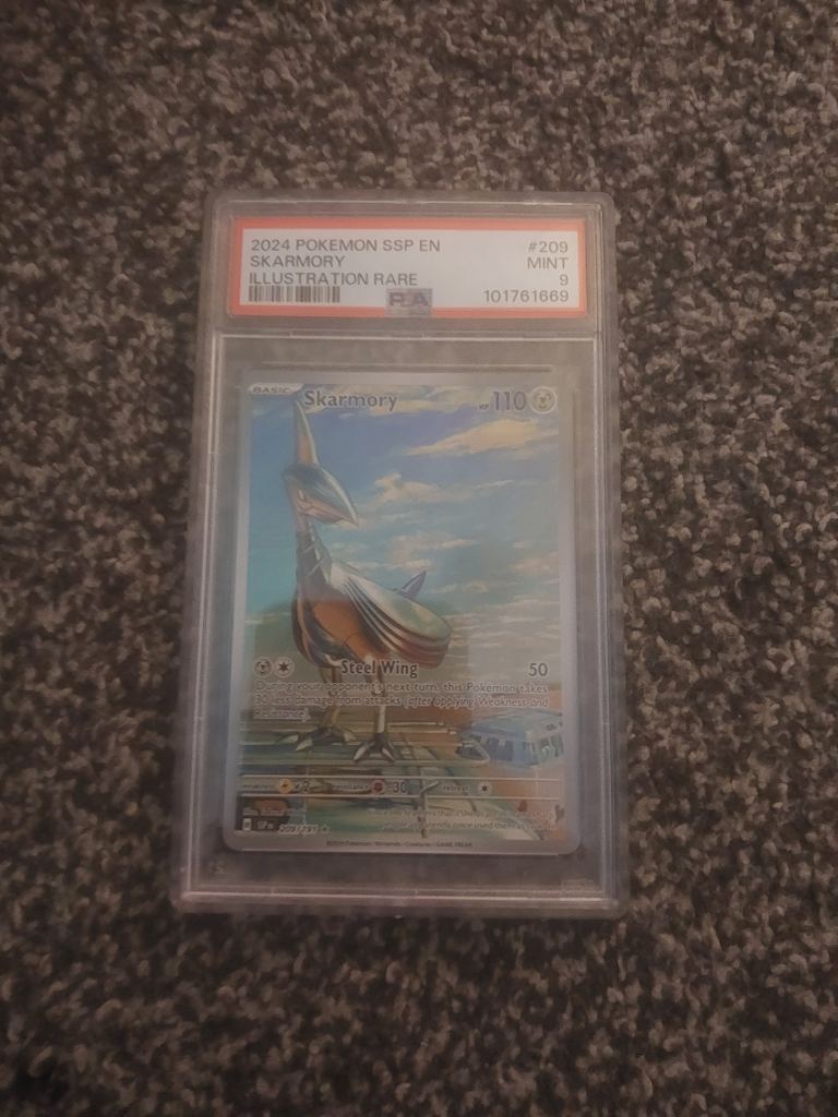 PSA 9 MINT: 2024 Pokemon Skarmory SSP Illustration Rare Card