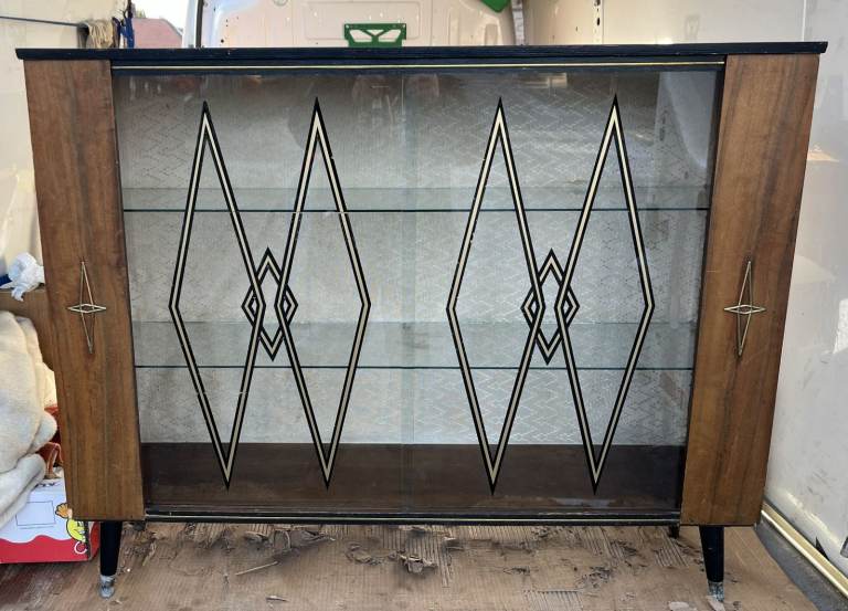 VINTAGE 1960's TEAK DISPLAY CABINET