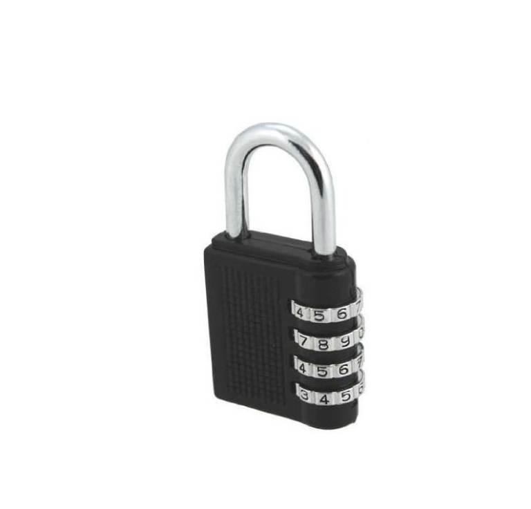 4 Digit Combination Padlock 40mm Zinc Alloy Black Keyless Lock 