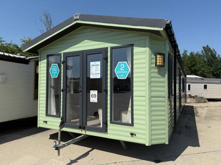 Large 42x14 Offsite Static Caravan - DG, CH, Sofas, Ensuite Shower, French Doors