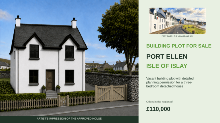 Building plot for sale in Port Ellen, Islay