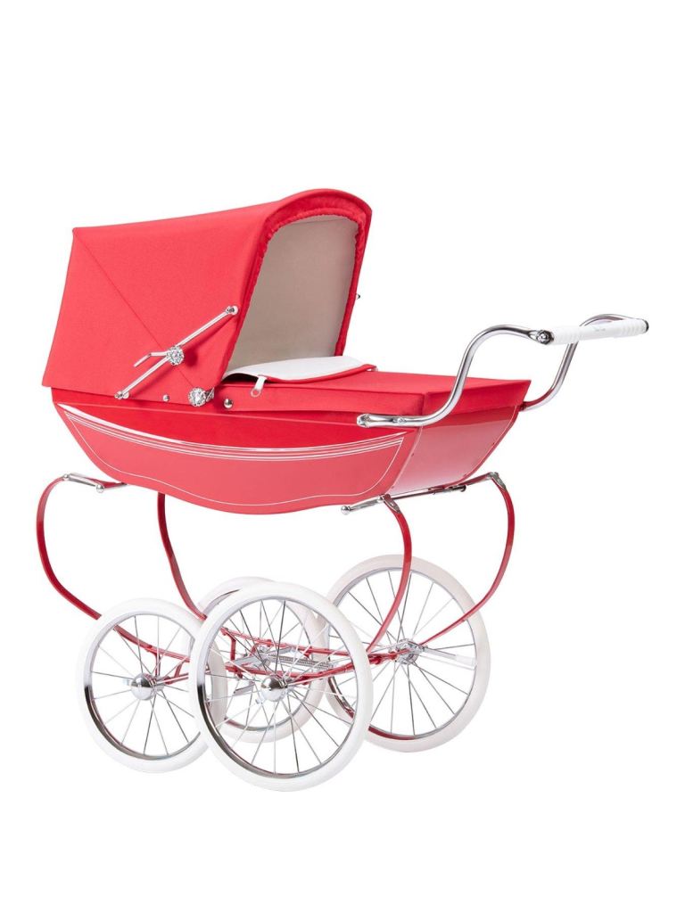 Red silver cross dolls pram