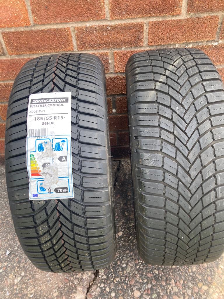 2 Bridgestone 185/55/15 Tyres