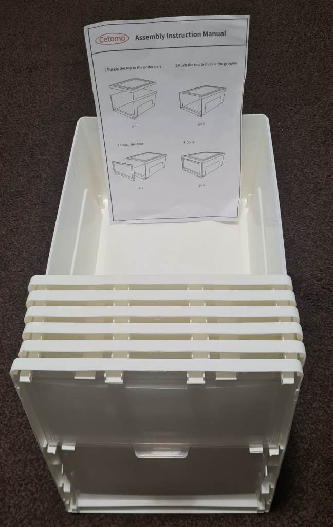Cetomo Plastic Shoe Storage Boxes x6 With Lids, 335x280x170mm