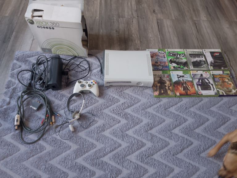 Xbox 360 Console with Controller and 8 Games