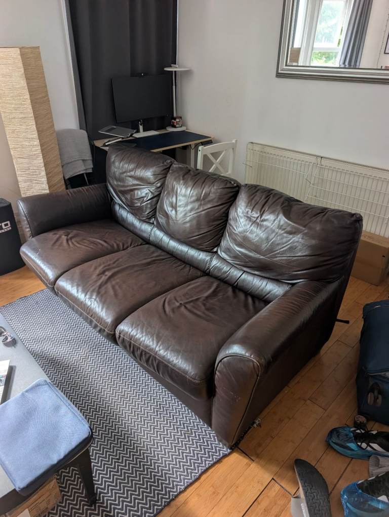 IKEA Brown leather pull out Sofa Bed Sofabed £800RRP