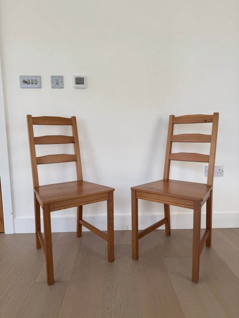 2 IKEA JOKKMOKK wooden dining chairs – £40 for both