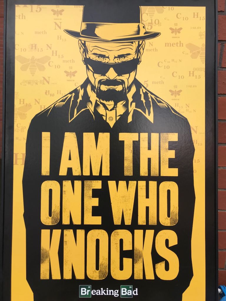 hardboard backed picture depicting Walter White from the legendary Breaking Bad hit tv show