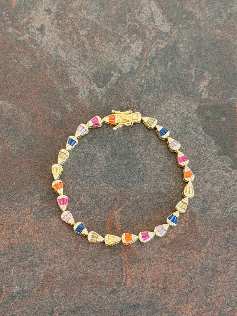 Stella Rose Stunning Gold Tone Bracelet with Multicoloured Stone Detail