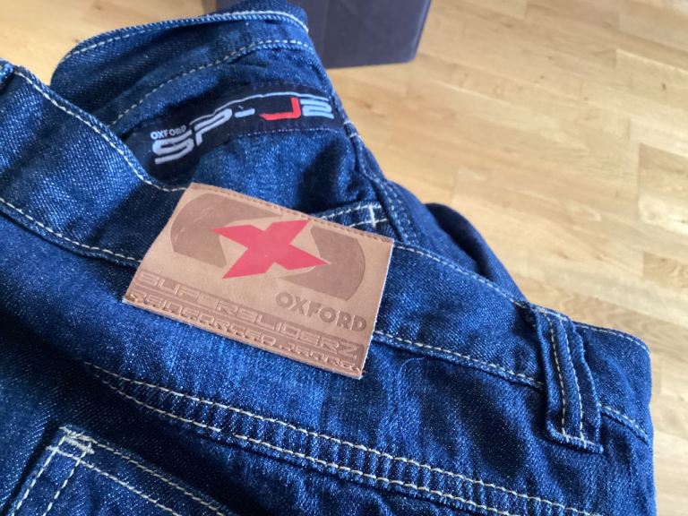 Oxford super sliders motorcycle jeans.
