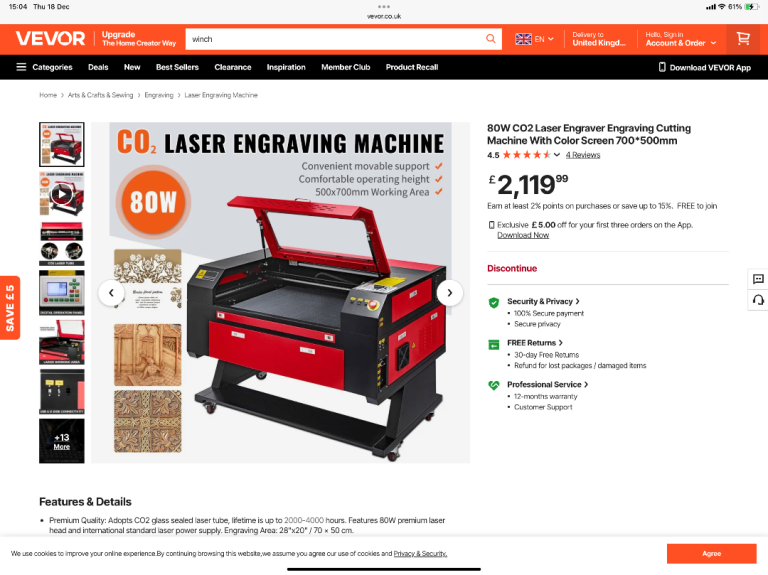 Vevor laser engraving machine new