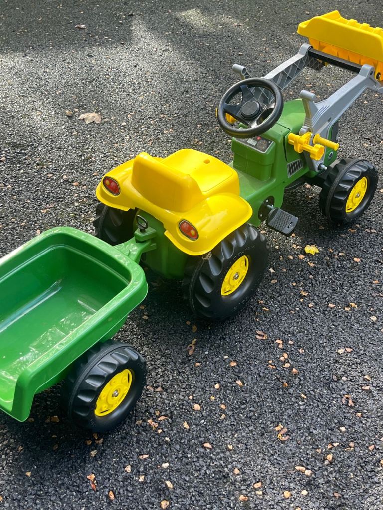 Kids Pedal Tractor with Trailer and Loader – Good Condition