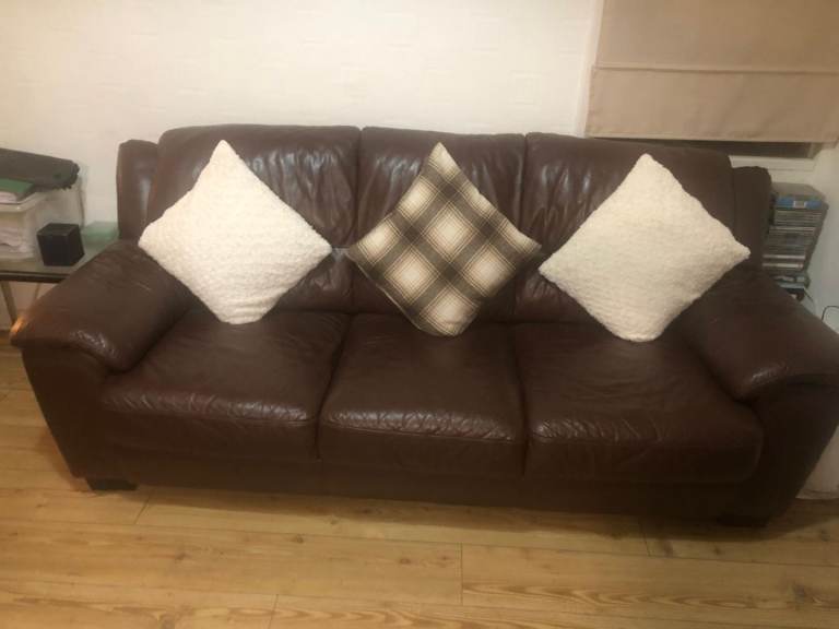 Brown faux sofa 