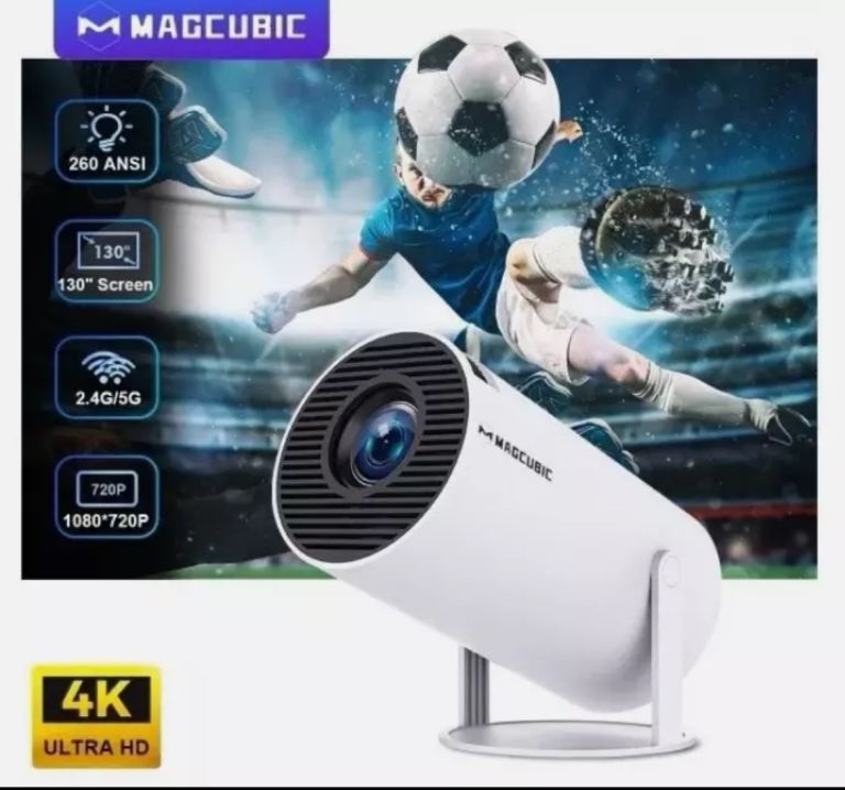 5G 4K Smart Home Projector with 1080P WiFi Theatre Movie - Brand new