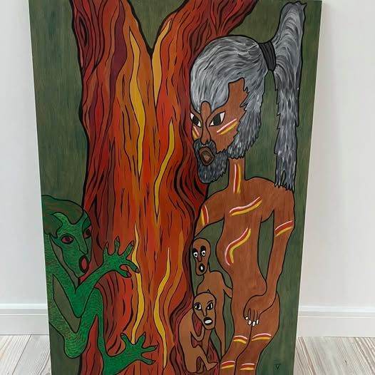  Large Abstract on Ply-Exclusive-Non repeat -signed-Titled -Protection - Mixed media