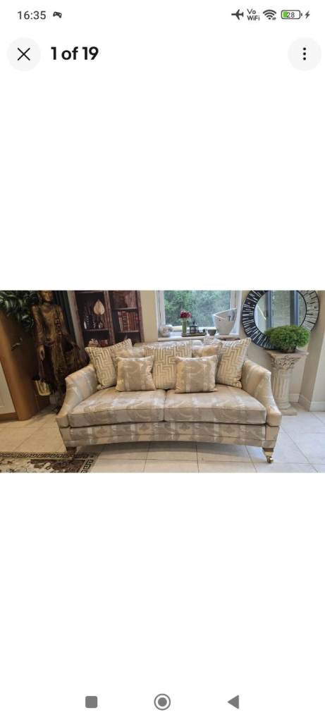 2 Duresta hornblower & trafalgar model  sprung base drop arm knoll sofas suite and large footstool 